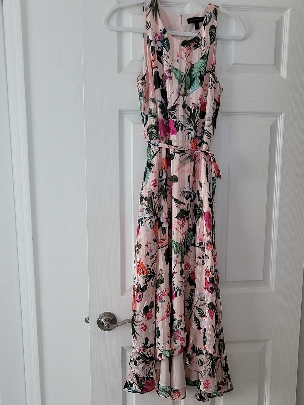 Blush Pink Floral High-Low Maxi Dress